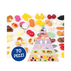 Alimenti in Plastica Assortiti in Set con Piramide Alimentare